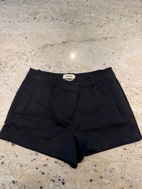 L'AGENCE Black Tailored High-Rise Shorts